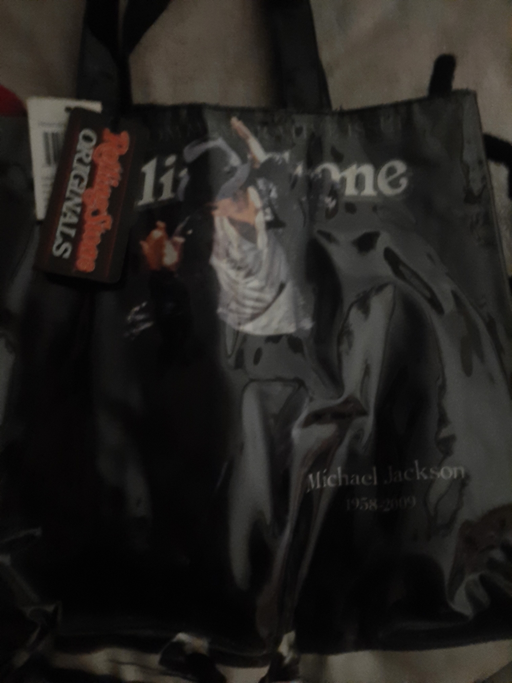 Michael Jackson Black Tote Bag with Rubber Bracelet And Dog Tags - Picture 4 of 10